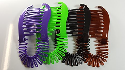 4 pcs NEW VINTAGE LARGE COMB BANANA CLIP HAIR RISER CLAW(Colors)