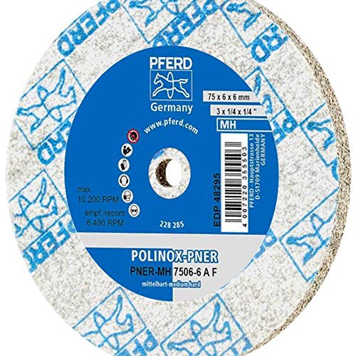 PFERD 48295 POLINOX PNER Non-Woven Abrasive Unitized Wheel, Aluminum Oxide, Medium-Hard, 3