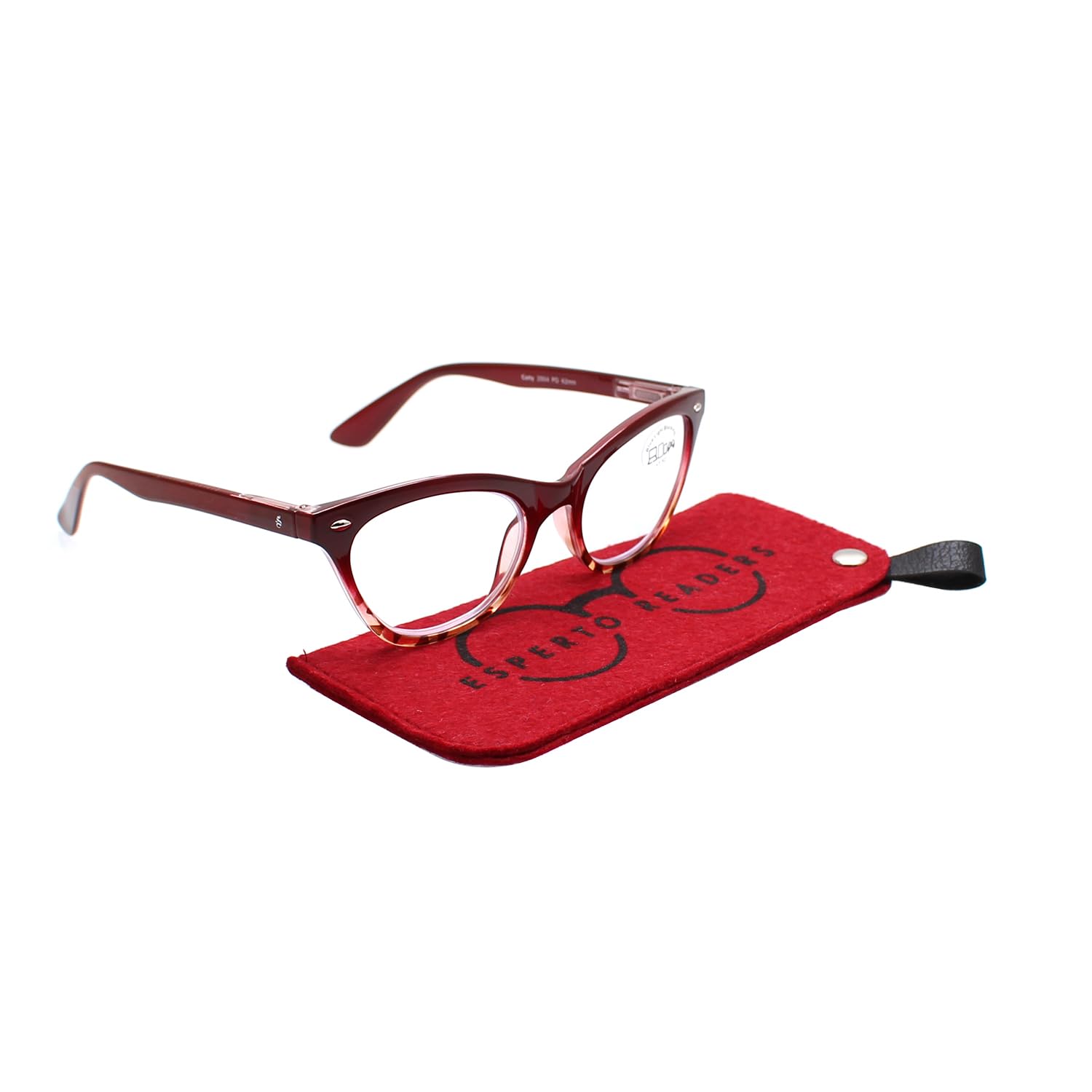 CATTY Blue Cut Lens With Antireflection - Cat Eye Shape Full Rim Reading Glasses - Red (Power +1.00 to +3.00)