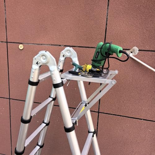 Plataforma de trabajo de escalera plegable resistente taburete de hierro estable para uso en interiores y exteriores para mejoras del hogar y tareas multiusos