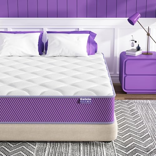 Golein 10" Hybrid Mattress in a Box, Purple, Full, 75"x54