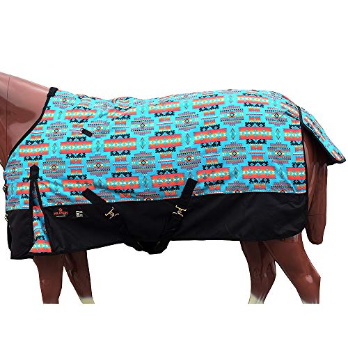 HILASON 84" 1200D Poly Waterproof Turnout Winter Horse Blanket Turquoise