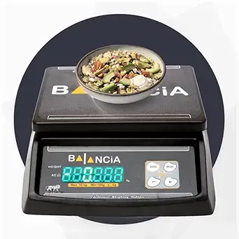 SELMEZ Balancia 30kg Premium Weighing Scale with double Display Heavy Duty Weight Machine For Kitchen Shop With Power Adapter electric weight machine 30kg for shop Made In India (Black)