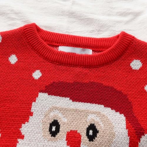 Christmas Sweater for Toddler Boys Girls Knitted Santa Long Sleeve Crewneck Pullover Trendy Knitwear Children Sweaters2