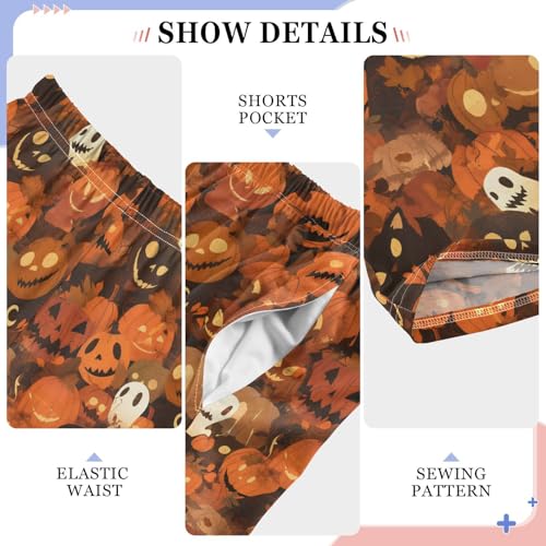 Pajama Pants Pumpkins Ghosts PJ Bottoms Sleepwear Lounge Sleep Pant with Pockets4