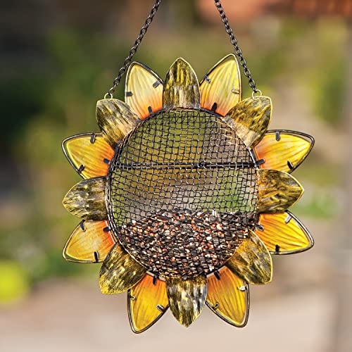 Evergreen Flag 2BF214ECM Evergreen Sunflower Hanging Bird Feeder | 11 Inch Diameter | Chain Included | Easy To Fill | Outdoor Outside Garden thumb #3