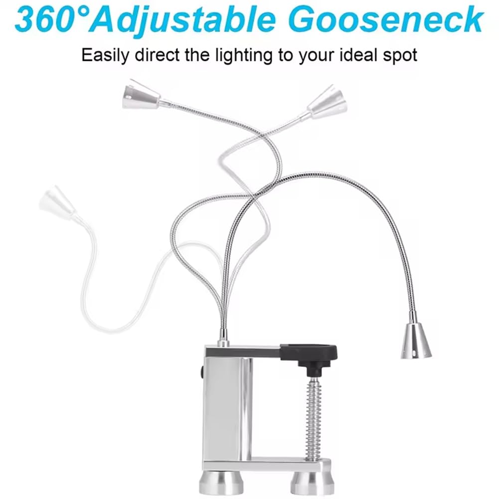 LED BBQ Grill Licht, Beleuchtung mit Magnetischer Basis und Einstellbare Schraubenklemme - Flexibler 360 -Grad -Schwanenhals