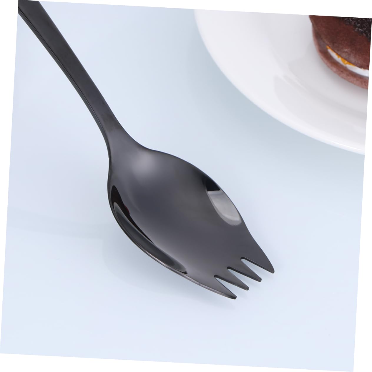 GRIRIW 304 Salad Spork Spoons Ice Cream Scoop Forks Kitchen Appliances Scoops Fruit Fork Handle Spork Sporks Salad Spoon Fork Heavy Duty Spoon Stainless Steel Spoon Noodle Coffee Spoon