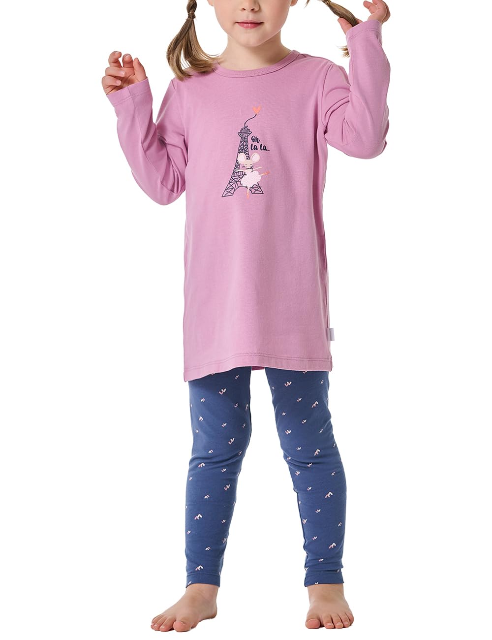 Schiesser Pidżama — zestaw Dziewczynki Schiesser Mädchen Schlafanzug Set Pyjama Lang - 100% Organic Bio Baumwolle - Größe 92 Bis 140