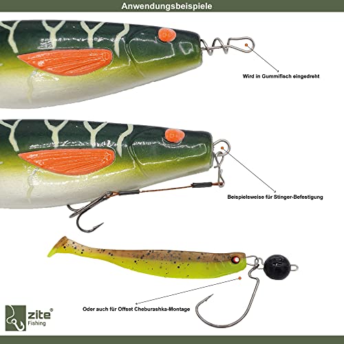 Zite Fishing Cork-Screw Spiralen Set – 45 Stück 3 Größen in Sortierbox – Kunstköder Angel-Zubehör Gummifisch-Angeln… – Bild 7