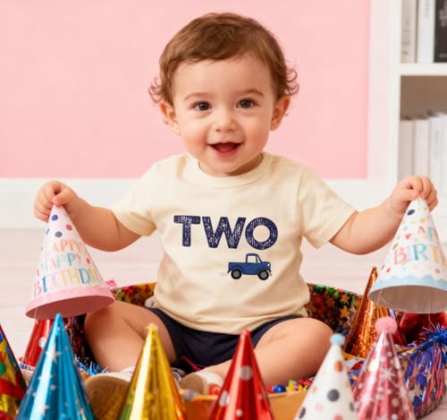 Image of Toddler Boys Girls 2nd Birthday Shirt Outfit for Kids Two Years Old Birthday Gift for Party Short Sleeve Tshirt