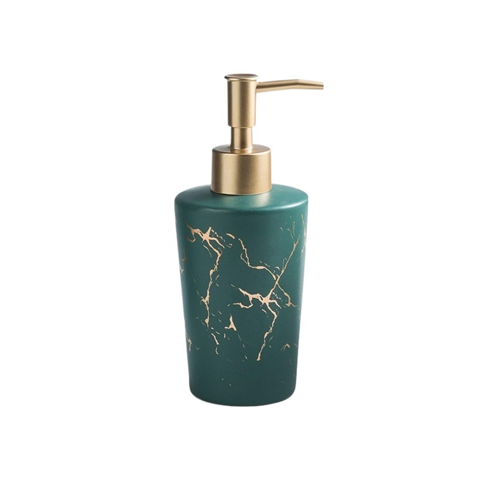 Soap Dispenser Light Luxury Ceramic Soap Dispenser With Pump Bathroom Refillable Shampoo Lotion Press Bottle(Green)