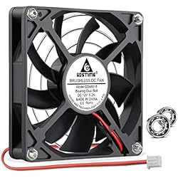 Ventilador 80X80X15 GDSTIME Ventilador de 80 mm, 80x15 mm, doble rodamiento de bolas, ventilador de refrigeración sin escobillas, caja de alta velocidad, enfriador de ventilador para ventilación de escape