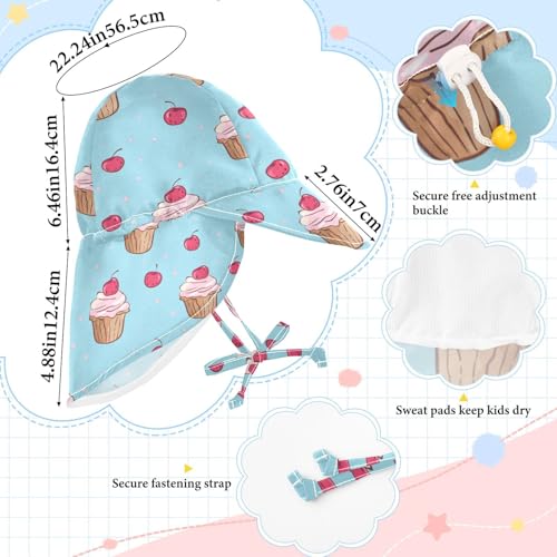 Unisex Baby Sunhat Boy Beach Unique Baby Girls' UV Protection Large Brim Traveling Camping Hat Cartoon Cupcake4