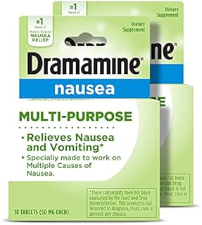 Dramamine Multi-Purpose Formula Nausea Relief, 18 Count, 2 Pack