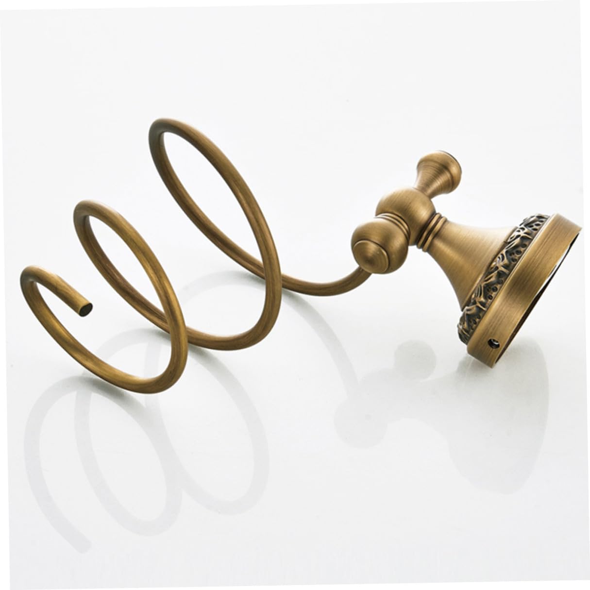 Soporte Acero Secador en Cobre para Dorado de Pelo Espiral y Inoxidable | Montaje en Pared, para Barbería y Baño del Hogar, Instalación Sencilla, Sujeción Segura y Protección Frente a Rayaduras