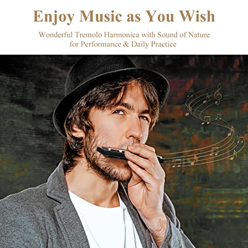 Eastar Admiral 24 Holes Harmonica, Key Of C Tremolo Harmonica For Beginners Adults Kids, Performance Competition Mouth Organ With Hard Case And Cloth, Silver #TOP4