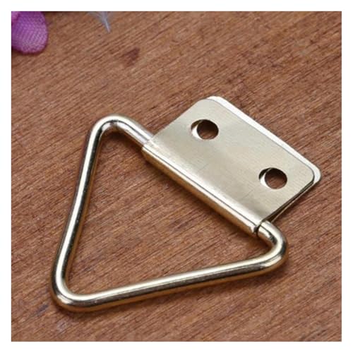 Image of CHATROOM 20pcs Triangle Double Hole Hanging Picture Frame Hardware Hook Home Decor Wall Mount Hanger Hook Ring Iron 3.2 X 2.85cm