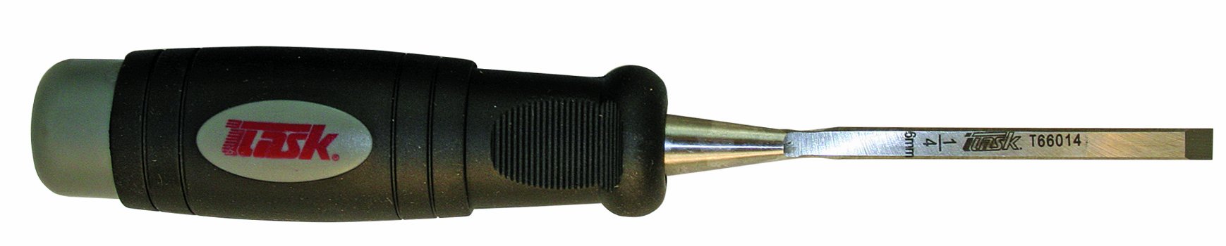Task Tools 1/4-Inch Short Blade Wood Chisel - High Carbon Steel With Soft Grip Handle