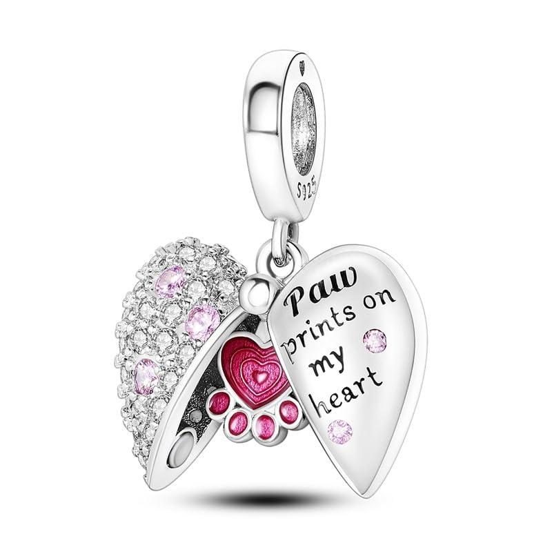 TINSLO Ciondolo Argento Sterling 925 con Cubic Zirconia Pendenti per Pandora Braccialetti, Compatibile con Braccialetti e Collane europei, perfetto Regali per Moglie e Ragazze B1