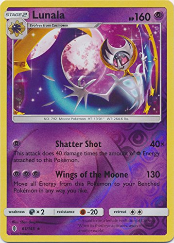 Pokemon Lunala - 61/145 - Rare - Reverse Holo - Sun & Moon: Guardians Rising