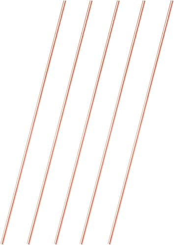 Varilla redonda de cobre de calibre 15 de calibre 15 de 0.059 in de diámetro y 10 pulgadas de longitud, varilla de metal de cobre desnudo para