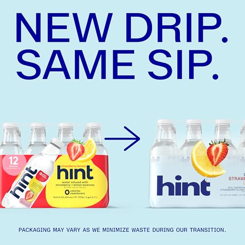 Image of Hint Fruit-Infused Bottled Water, Strawberry Lemon - Sugar Free Flavored Water with Zero Calories, Natural Fruit Essences, and No Artificial Sweeteners - 16 Fl Oz (Pack of 12)
