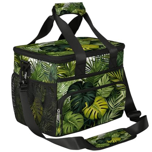Jungle Plants Insulated Picnic Backpack Lunch Box for Women Men Picnic Basket Tote Lunch Bag Picnic Bag Portable Lunch Bags for Picnic, Beach, Work, Trip,Office, Camp Tropical Palm Trees