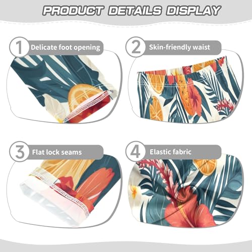 Toddler Girls Leggings Printed Yoga Pants Leggings Lemon Red Flower for Kids3