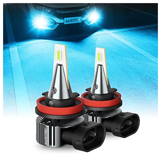 AUXITO H8 H11 H16 LED Fog Lights Bulbs, 8000K Ice Blue 400% Brightness, H11ll H8ll LED Bulbs DRL Fog Lamp Replacement Bulb, Canbus Ready, Plug n Play, 2 Pack