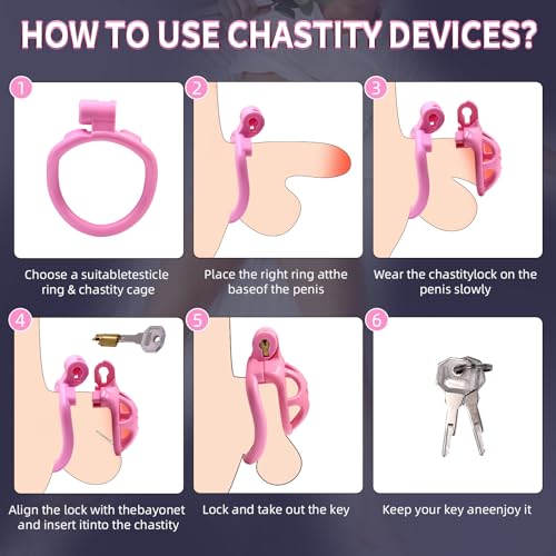 Image of Male Chastity Cage with Lock & 4 Rings Resin Virginity for Men (Micro)