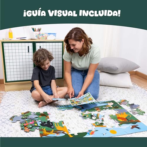 BONNYCO Puzzle Niños XXL de Animales de la Selva con 48 Piezas Grandes. Rompecabezas Gigante Infantil de 92 x 62 cm, Regalos para Niños y Niñas. Juguetes Educativos 2 a 8 Años 5 Bonnyco Puzzle Niños Xxl De Animales De La Selva Con 48 Piezas Grandes. Rompecabezas Gigante Infantil De 92 X 62 Cm, Regalos Para Niños Y Niñas. Juguetes Educativos 2 A 8 Años