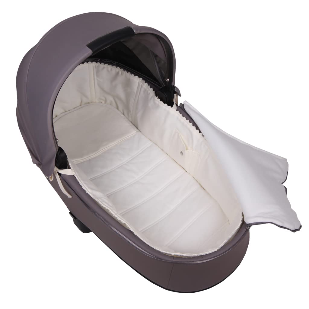 Funda Capazo para Cybex Priam/E-Priam Carry Cot Pique Crudo. (100% Algodón) -Paredes Acolchadas
