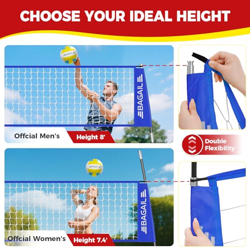 image for BAGAIL Volleyball Net, 12ft Portable Volleyball Net for Backyard - Adj