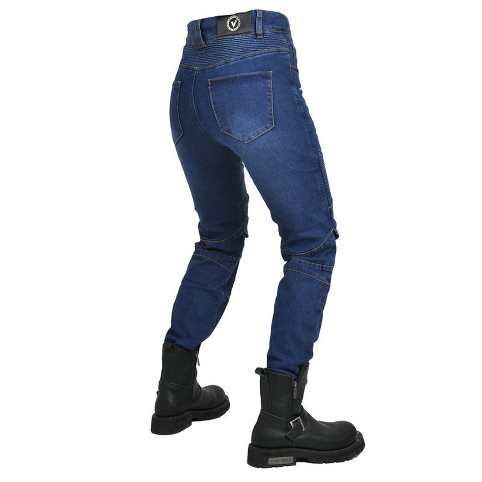 Jeans da Moto da Donna Pantaloni da Motociclista in Denim Impermeabili Protezione Impermeabile Pantaloni da Moto da Ciclismo Jeans da Motociclista Elasticizzati con 4 Protezioni