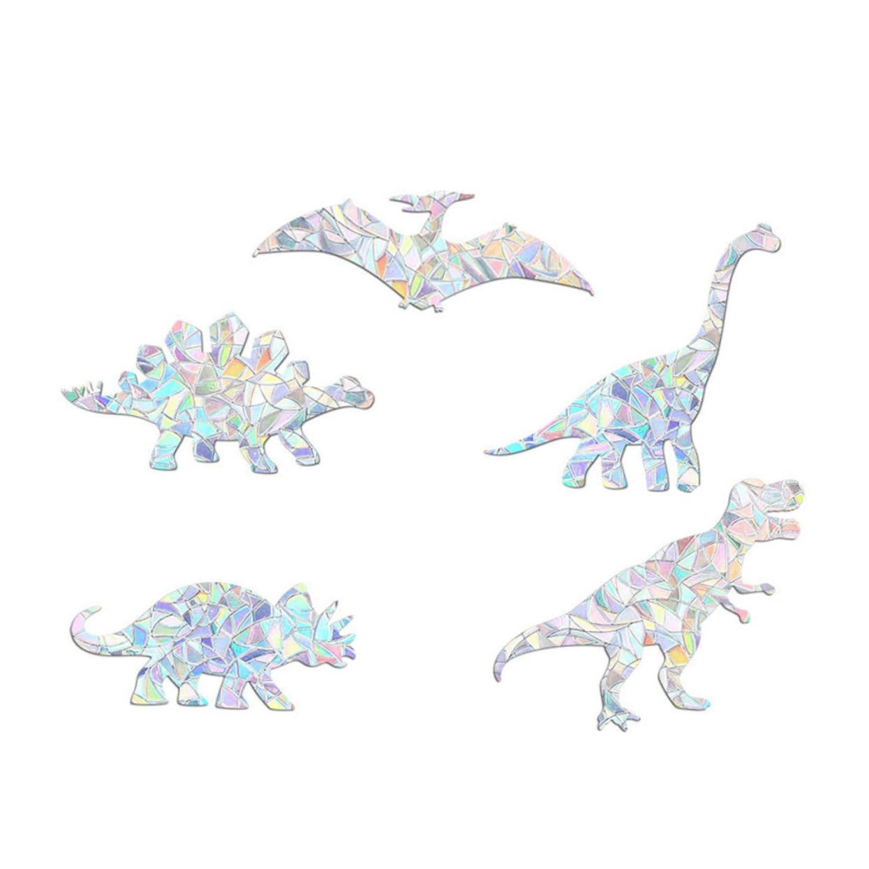 Autocollants fenêtre dinosaure Milisten en PVC argenté haut de gamme pour intérieur