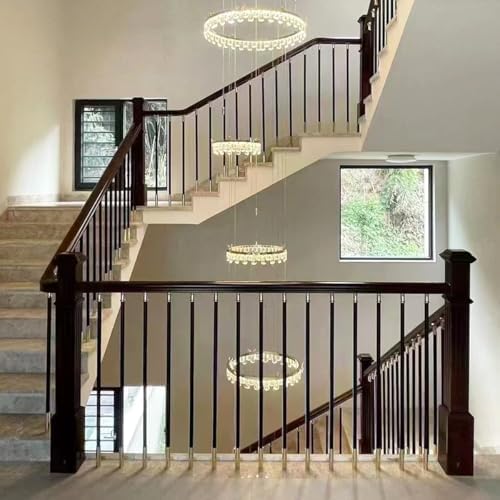 Modern Aluminum Stair Spindles - Round Balusters & Replacement Banister Post for Deck, Balcony & Stair Railing - Stylish White Guardrail Balustrade (4 Pieces)