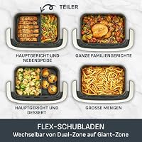 Tefal Dual Easy Fry Flex Heißluftfritteuse 9L – Airfryer mit 2 Kammern & GiantZone, FlexCook-Trennwand, 2700 W, 40–200 °C, 7 Programme, fettarm frittieren & 2 Gerichte gleichzeitig zubereiten EY9228 – Ansicht 3