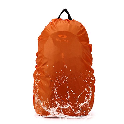 ayamaya Camping Backpack Rain Cover, 45-65L Waterproof Backpack Elastic Water Cover Rucksack Water-Resist Dustproof Cover for Hiking Camping Traveling -Orange