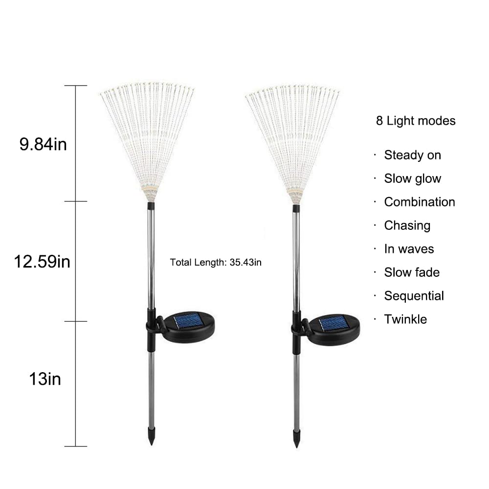 Lampes Solaires D'extérieur Pour Jardin, Lot De 2, 120 LED Feux Artifice Etanches Decoration Solaire En Forme Etoile Colorees 96643768