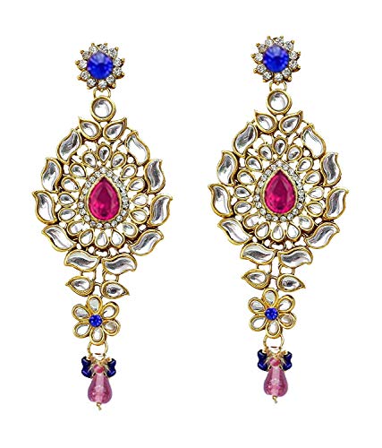 Image of Lucky Jewellery Designer Gold Plated Dulhan Bridal Jewelry Set 8 Pcs. for Girls & Women (3600-WZK-PARENT)