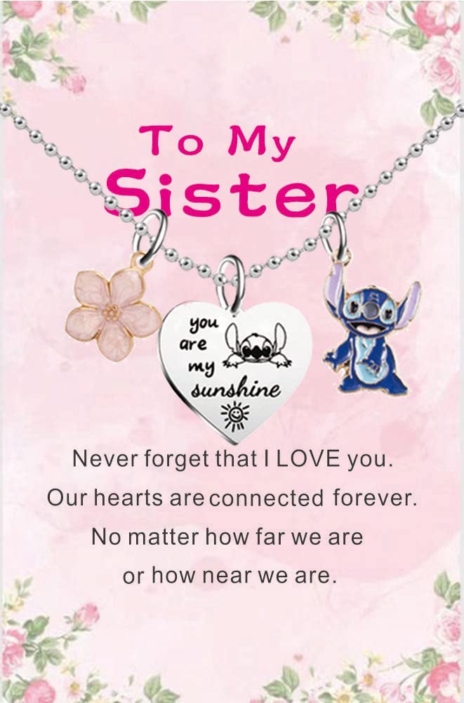 malyuninStitch Necklace Stitch Gifts With Greeting Card Stitch Jewelry Stuff Christmas Birthday Present For Daughter Son Sister Brother Friend