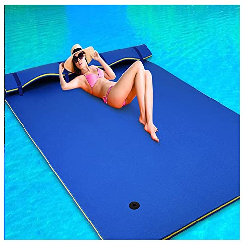 Llchaensc Colchoneta Flotante De Agua, Almohadilla Flotante De Espuma Verano, Manta De Agua para Piscina, Colchoneta Flotante, Cama para Playa, Piscin,Azul,170X55X3.3cm