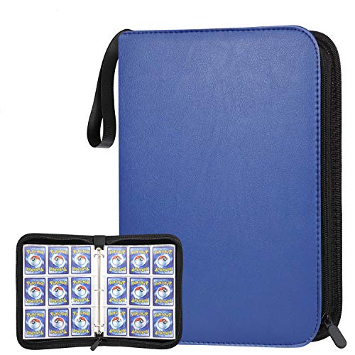 POKONBOY 720 Pockets Baseball Card Binder Sleeves, Trading Card Binder Holder Compatible with Pokemen, Football and Sports Cards (Blue)