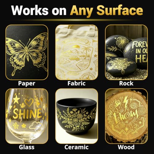 Image of SFAIH Gold Paint Pens 8-Pack 0.7MM Fine & 2-3MM Medium Tips