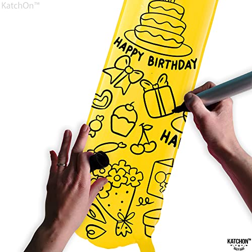 Image of KatchOn, Giant Yellow Number 7 Balloon - 40 Inch | 7th Birthday Balloon
