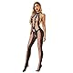 KeyinBox Sexy Dessous Damen für reizwäsche Sex Damen Bodystocking Neckholder Rückenfrei Catsuit Ouvert Schwarz Sexy Unterwäsche Pyjama aus Seide Strümpfe