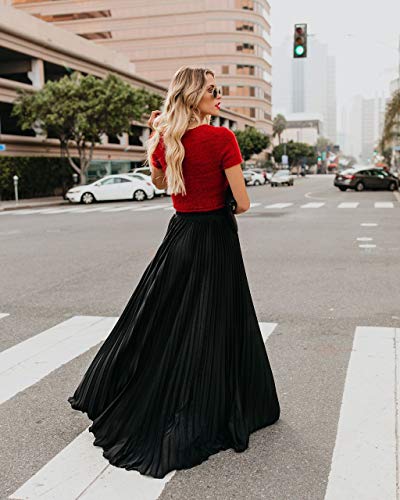 Flowy Pleated Maxi Skirt Beachwear Summer 2024 Fashion Stylish Summer Parties Vacations Long Maxi Skirt Comfortable Fit3