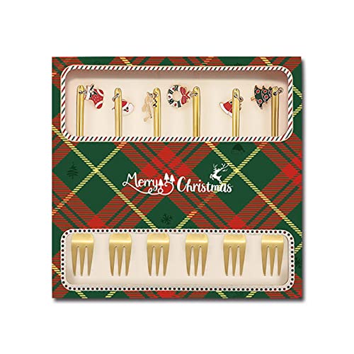 Zkbszn Tableware,6pcs/set Christmas Coffee Spoons Forks Coffee Stirring Spoon Dessert Tea Spoon Shovel Christmas for Friend