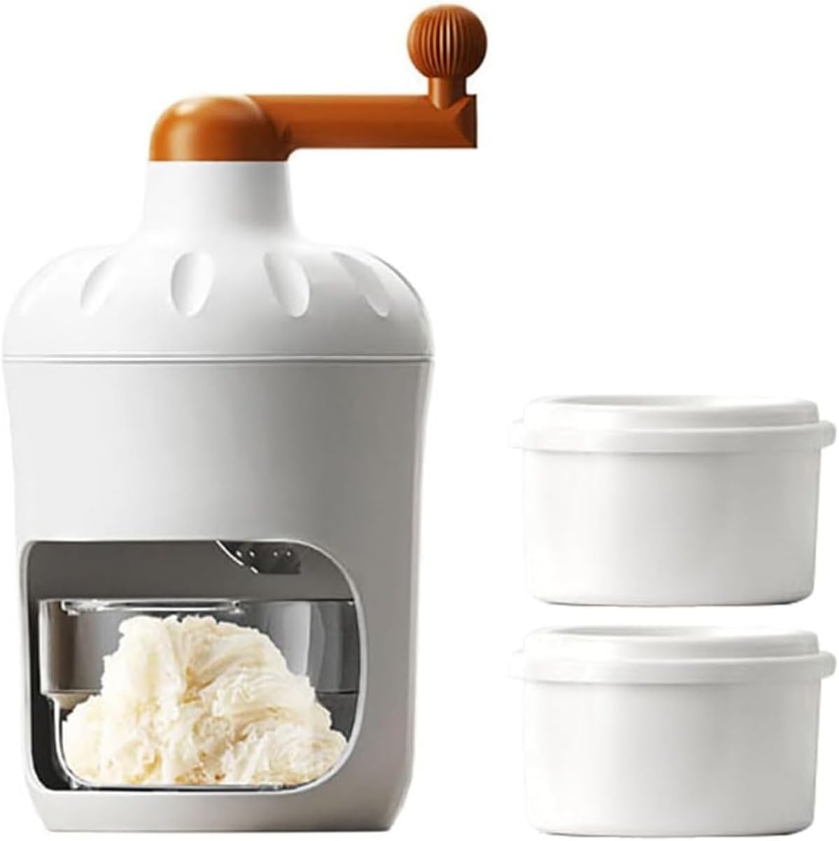 Amazon｜手回し式 かき氷器 ステンレス鋼刃付き 砕氷機 とろ雪のような  